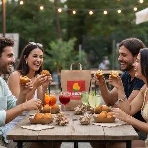 Table de gens qui mangent